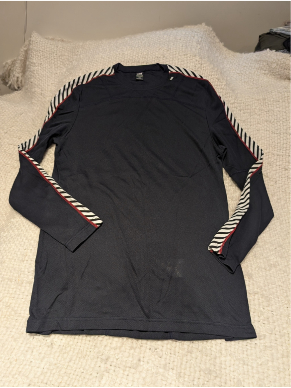 Women's Helly Hansen Long Sleeve Tee Size S Black White Striped